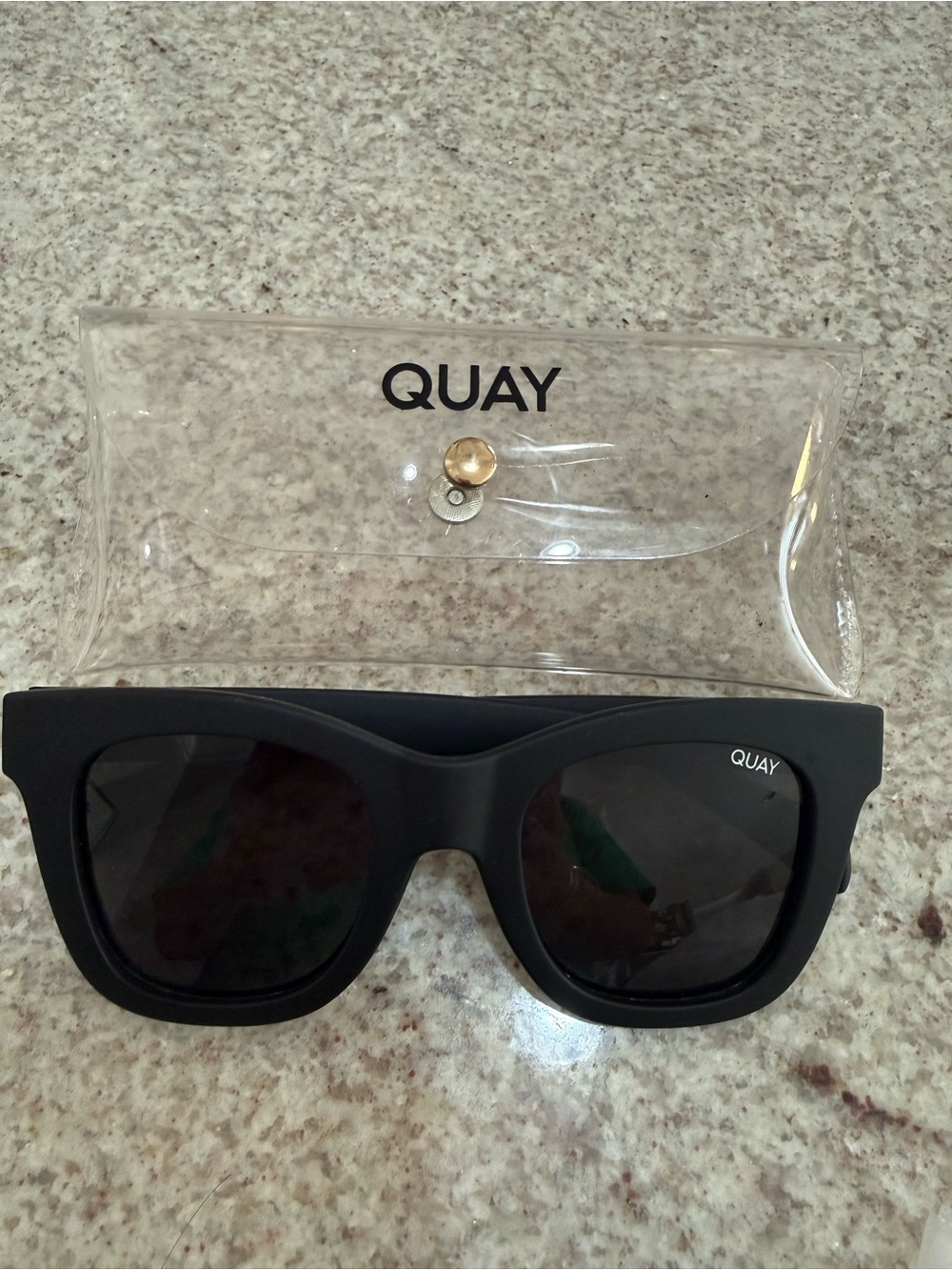 Quay Australia Matte Black Men's Square Sunglasses